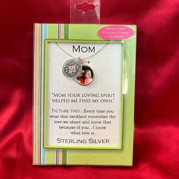 Sterling Silver Picture Pendant Mom Loving Spirit Memory Necklace Mother - Picture 1 of 3